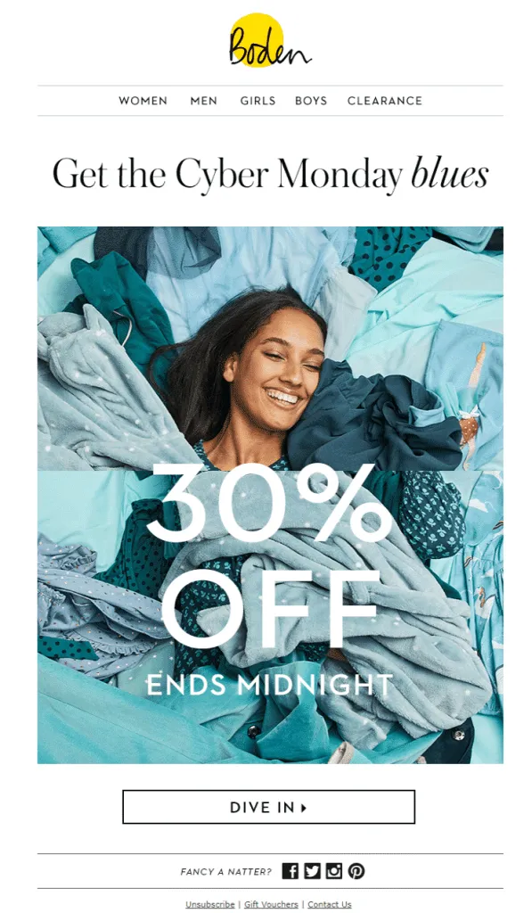 Holiday email marketing campaign example